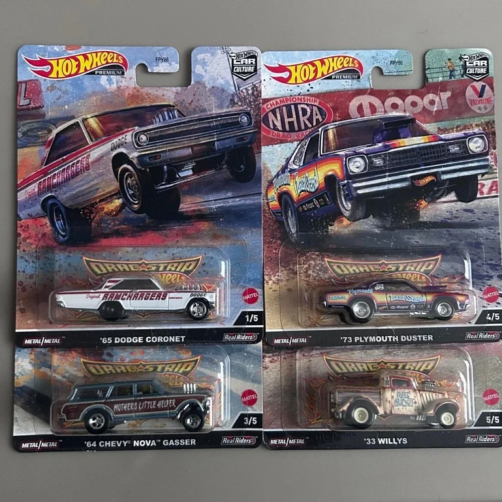 Hot Wheels Premium Dragstrip (4) Diecast Car Bundle Sealed